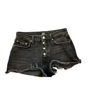BDG Black "Summer Cut Off" High Rise Denim Button Fly Shorts, Size 28
